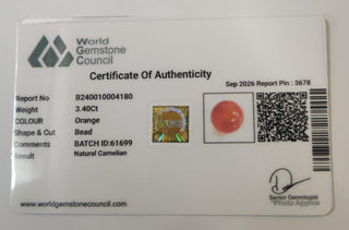 Carnelian lab certificate 15