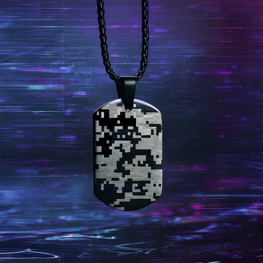 Cyber Camo Dog Tag Necklace