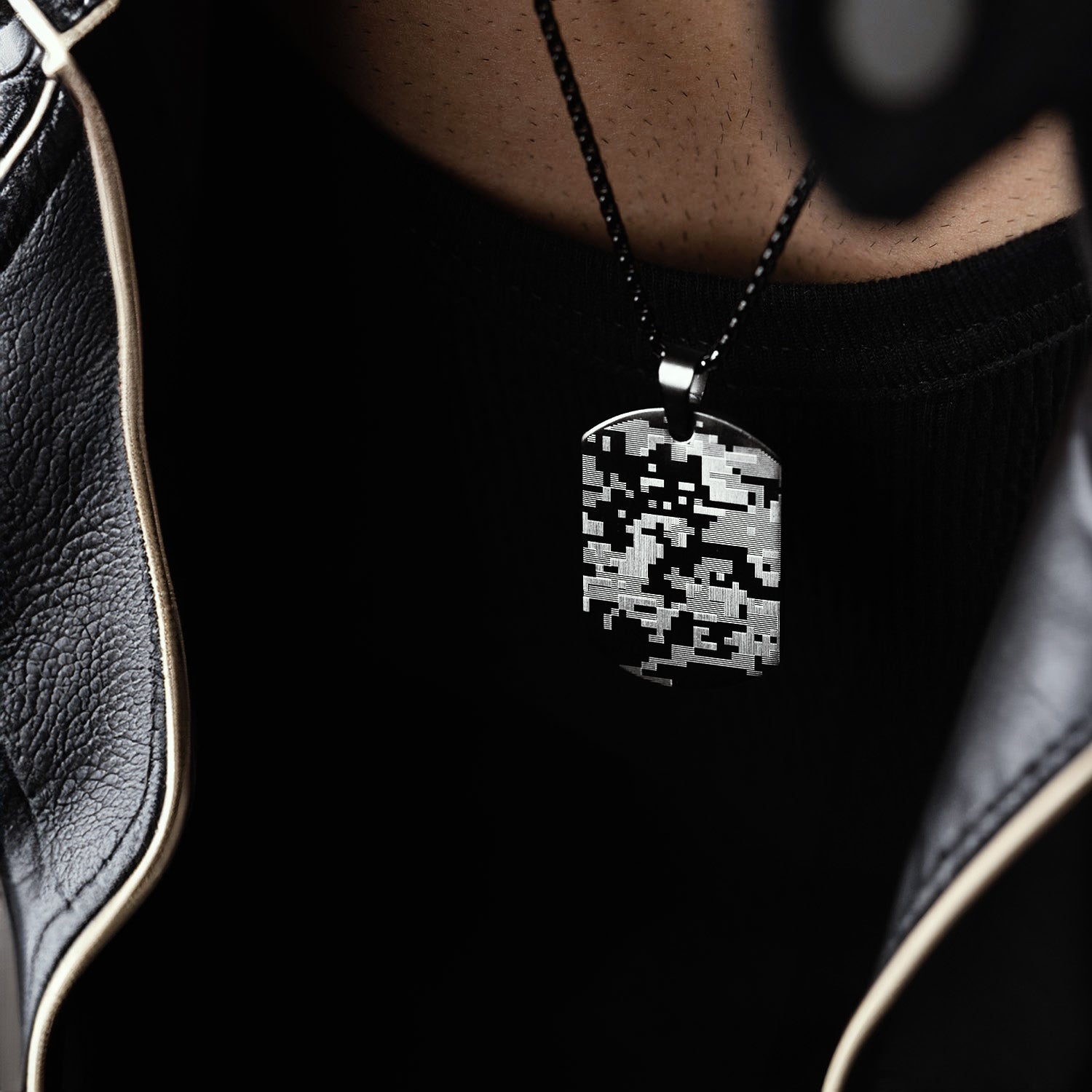 Cyber Camo Army Dog Tag Necklace