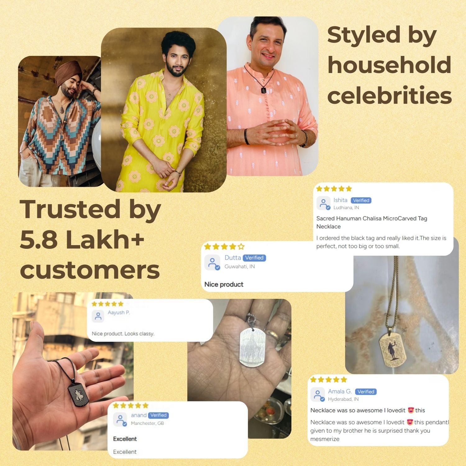 Mahadev Jyotirling MicroCarved Tag Necklace Black