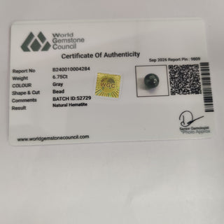 Grey Hematite lab certificate 16