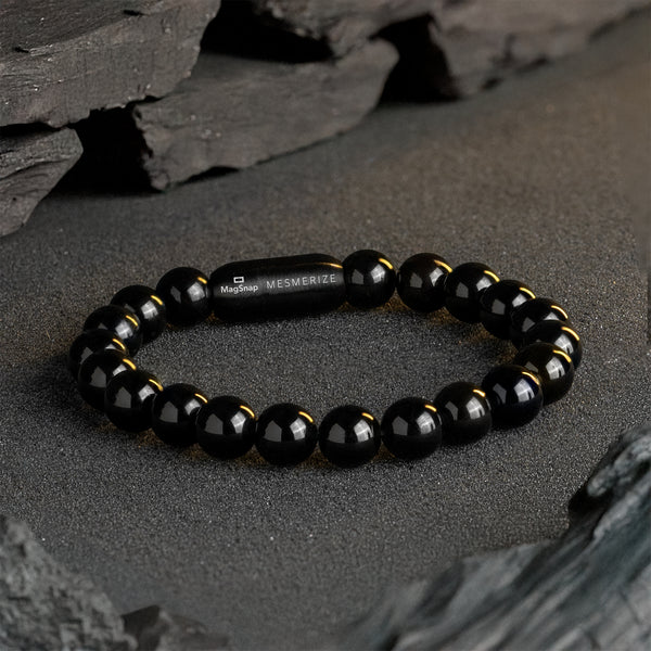 Grounding Black Obsidian Natural Stone Bracelet 2