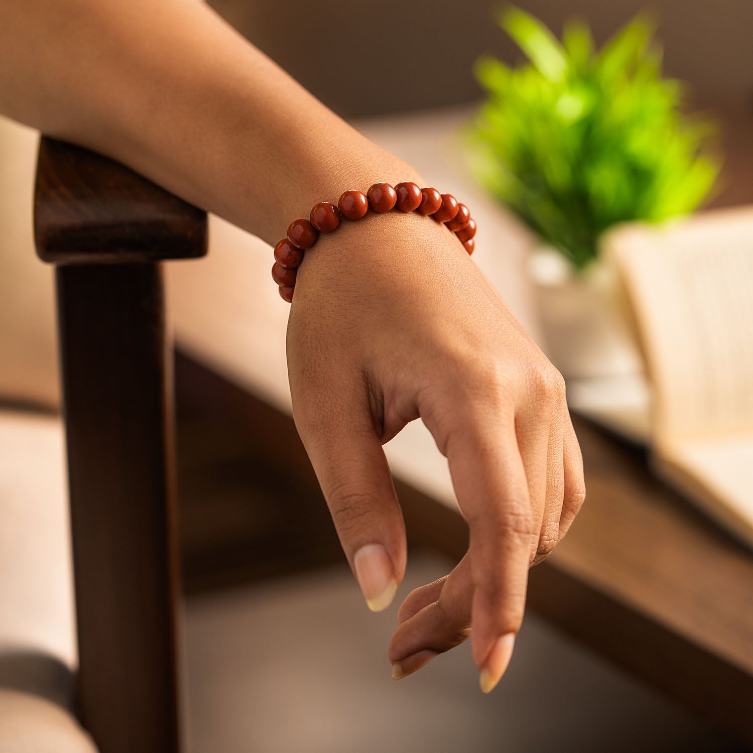 Inner Strength Red Jasper Natural Stone Bracelet