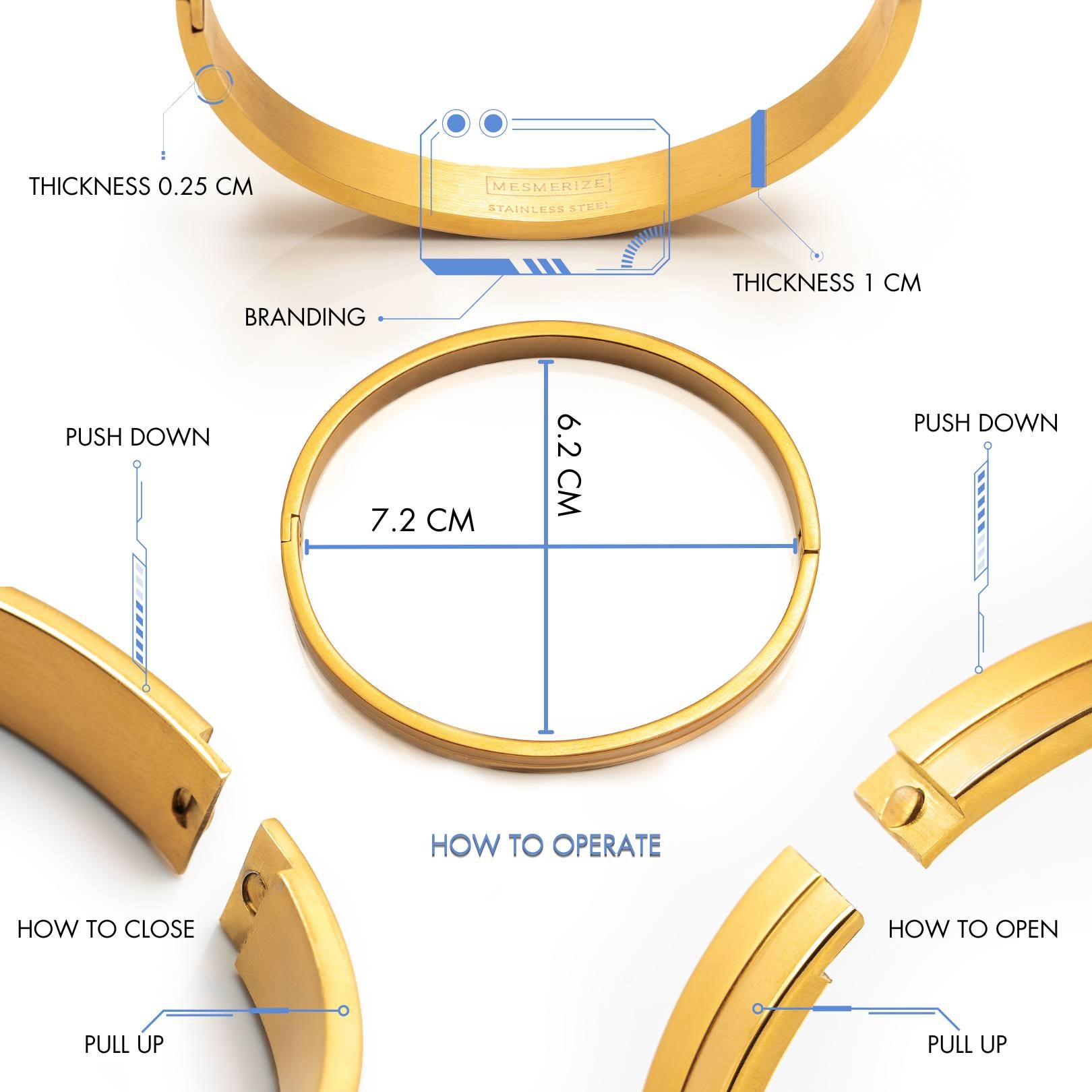 #NonStop Haryanvi Dual Finish Kada Bracelet Gold