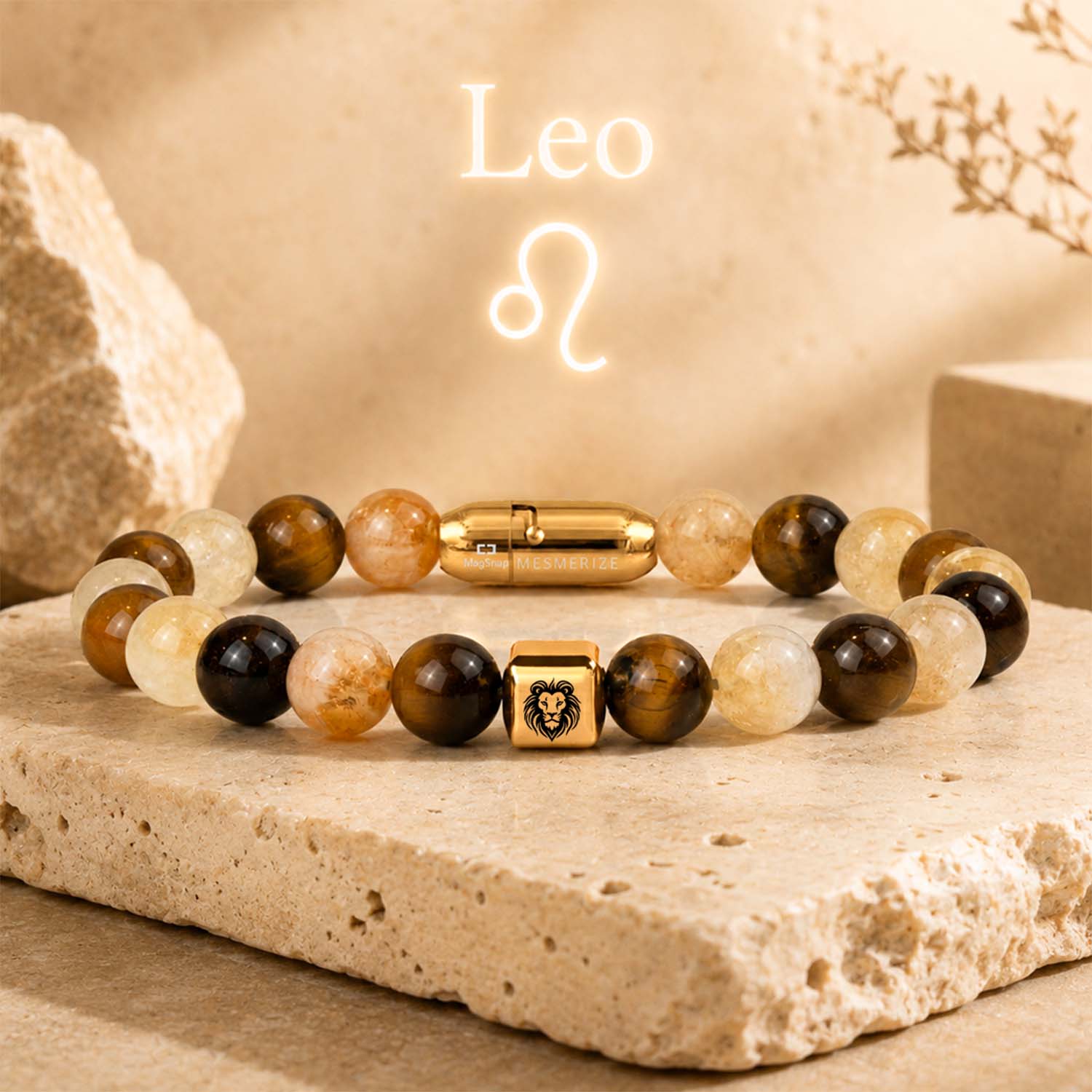 Leo (Singh) Zodiac Stone Bracelet with MagSnap 4