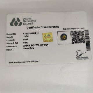 Om Onyx lab certificate 15