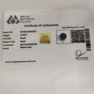 Matte Onyx lab certificate 16