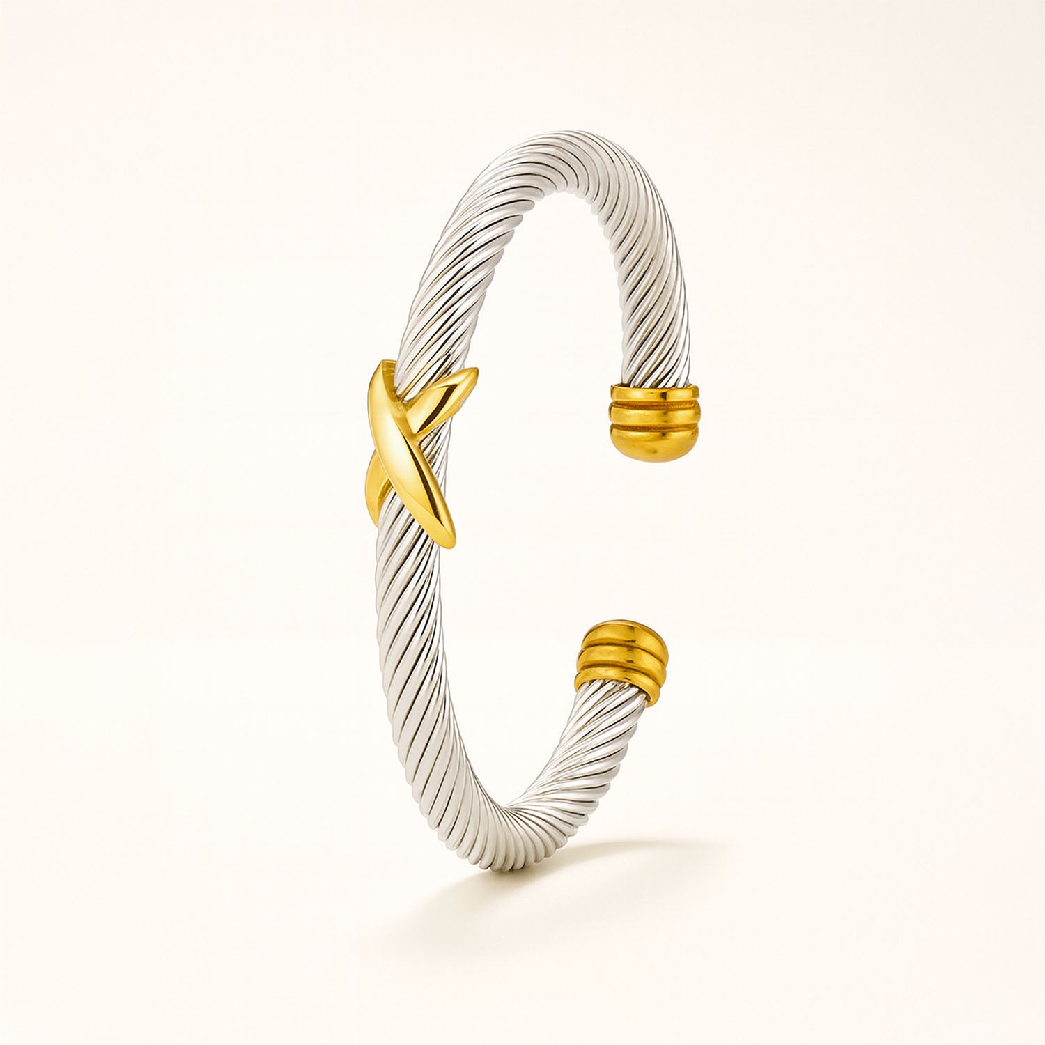 Paloma Twisted Adjustable Bangle Bracelet Silver