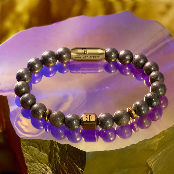 Personalise Money Magnet Pyrite Natural Stone Bracelet