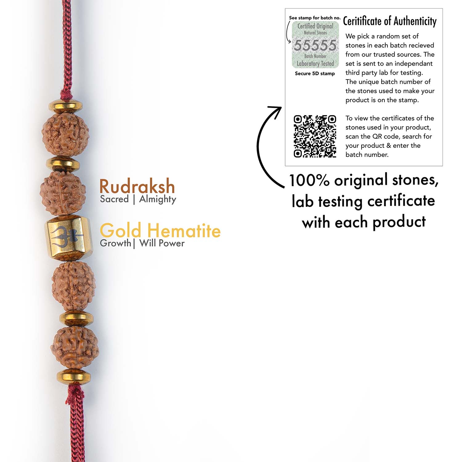 Power Shiv Trishul Rudraksha Rakhi