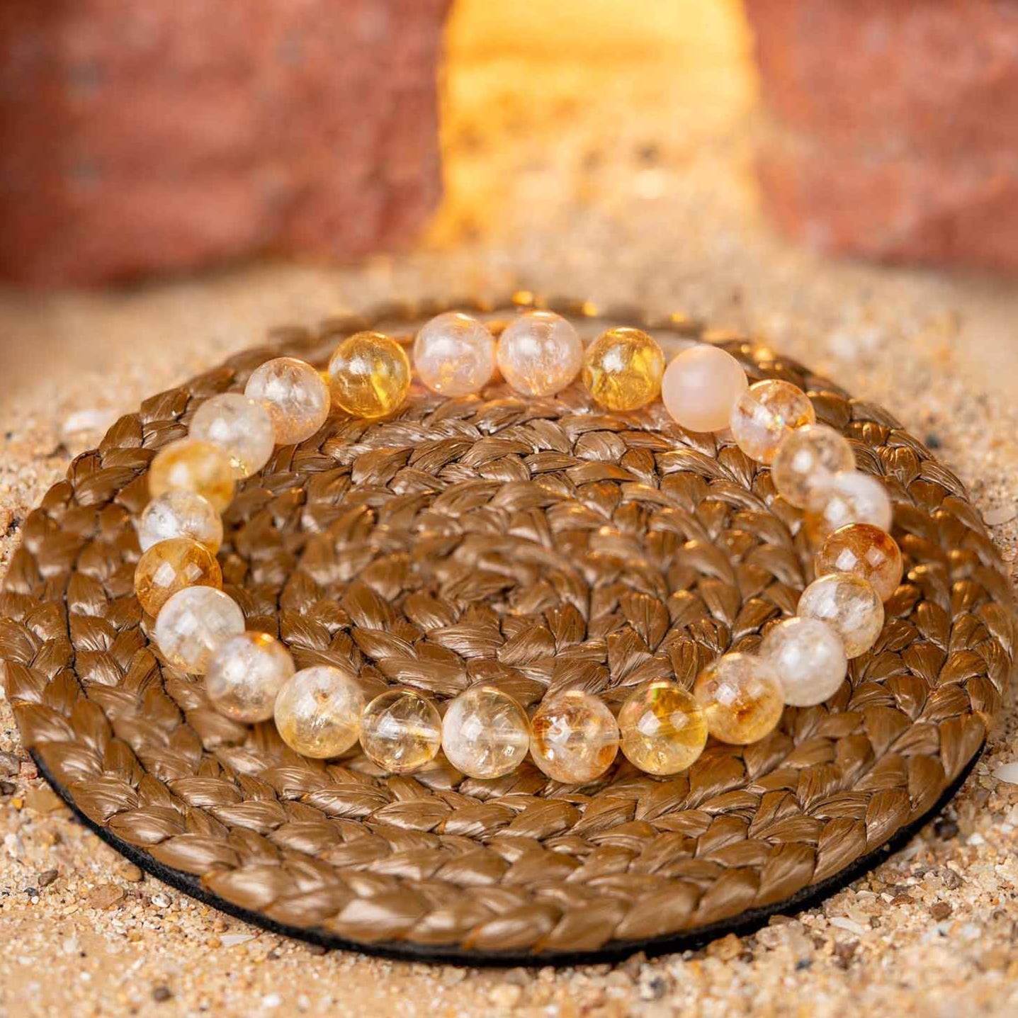 Radiant Joy Citrine Natural Stone Elastic Bracelet 