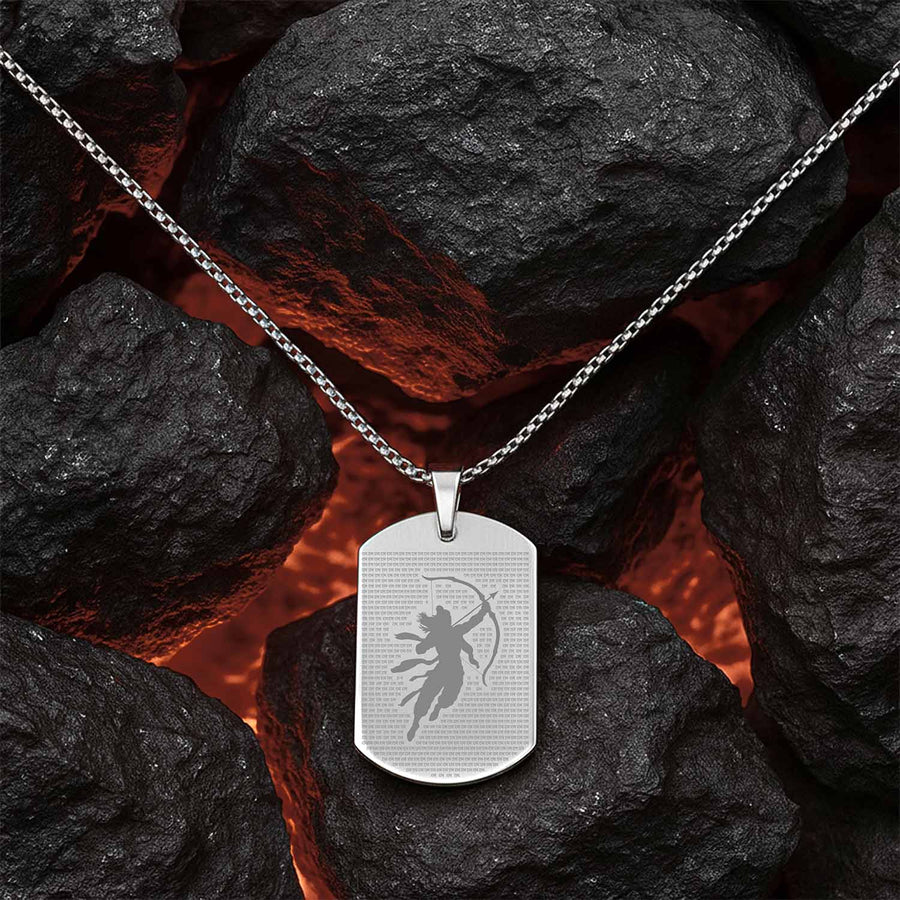 Shree Ram MicroCarved Tag Necklace