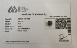 Red Jasper lab certificate 15