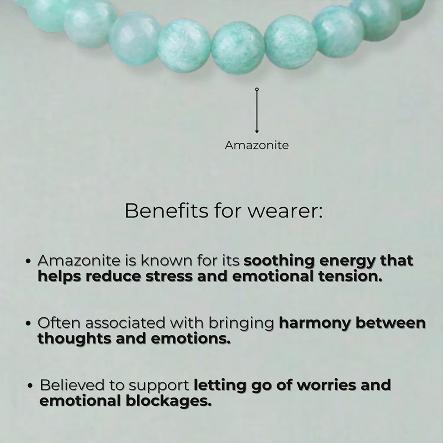 Serene Amazonite Natural Stone Elastic Bracelet 