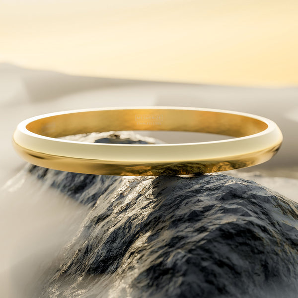 Round Curved Punjabi Kada Gold
