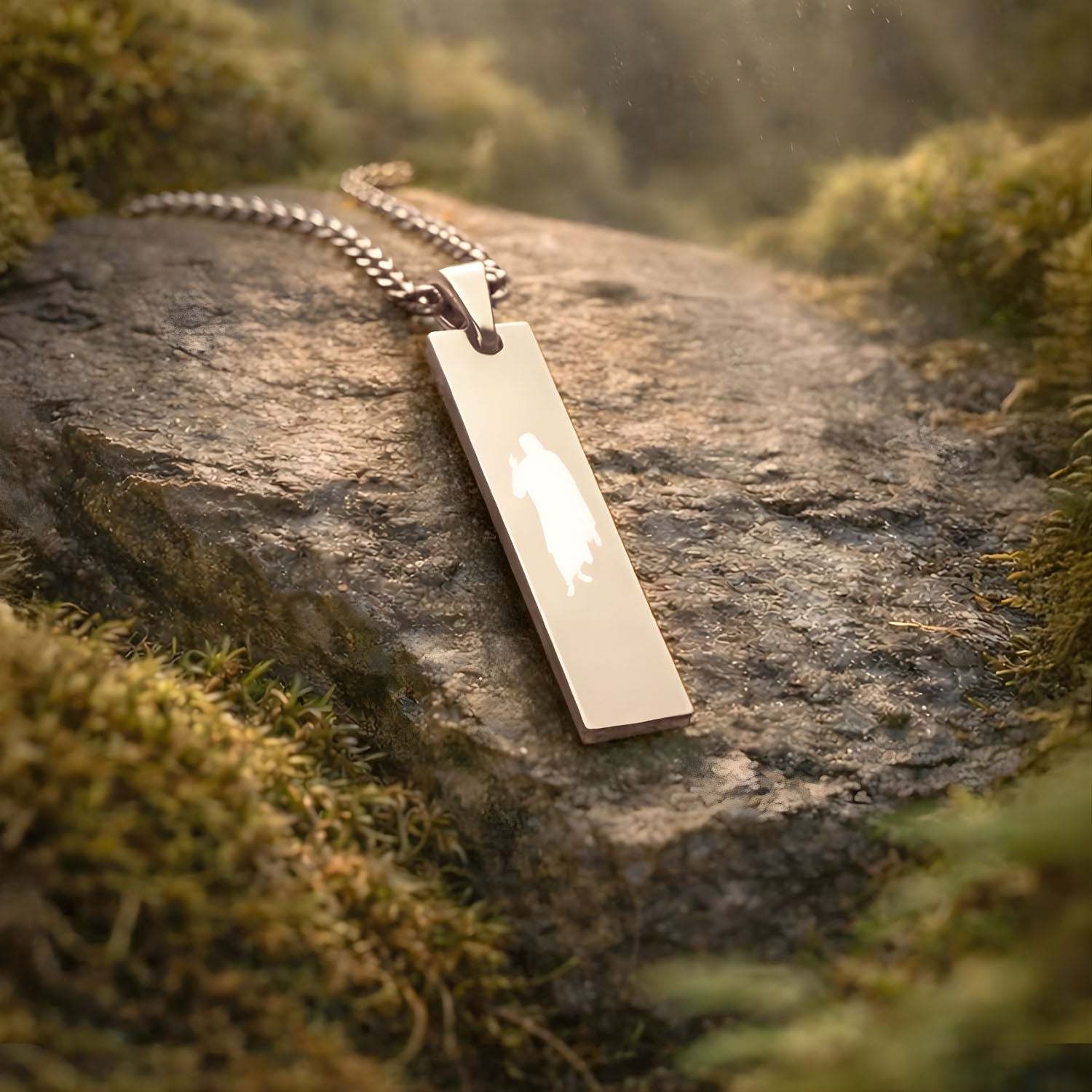 Sai Baba Mini Tag Necklace Silver