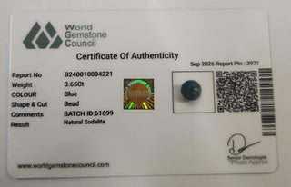 Sodalite lab certificate 15