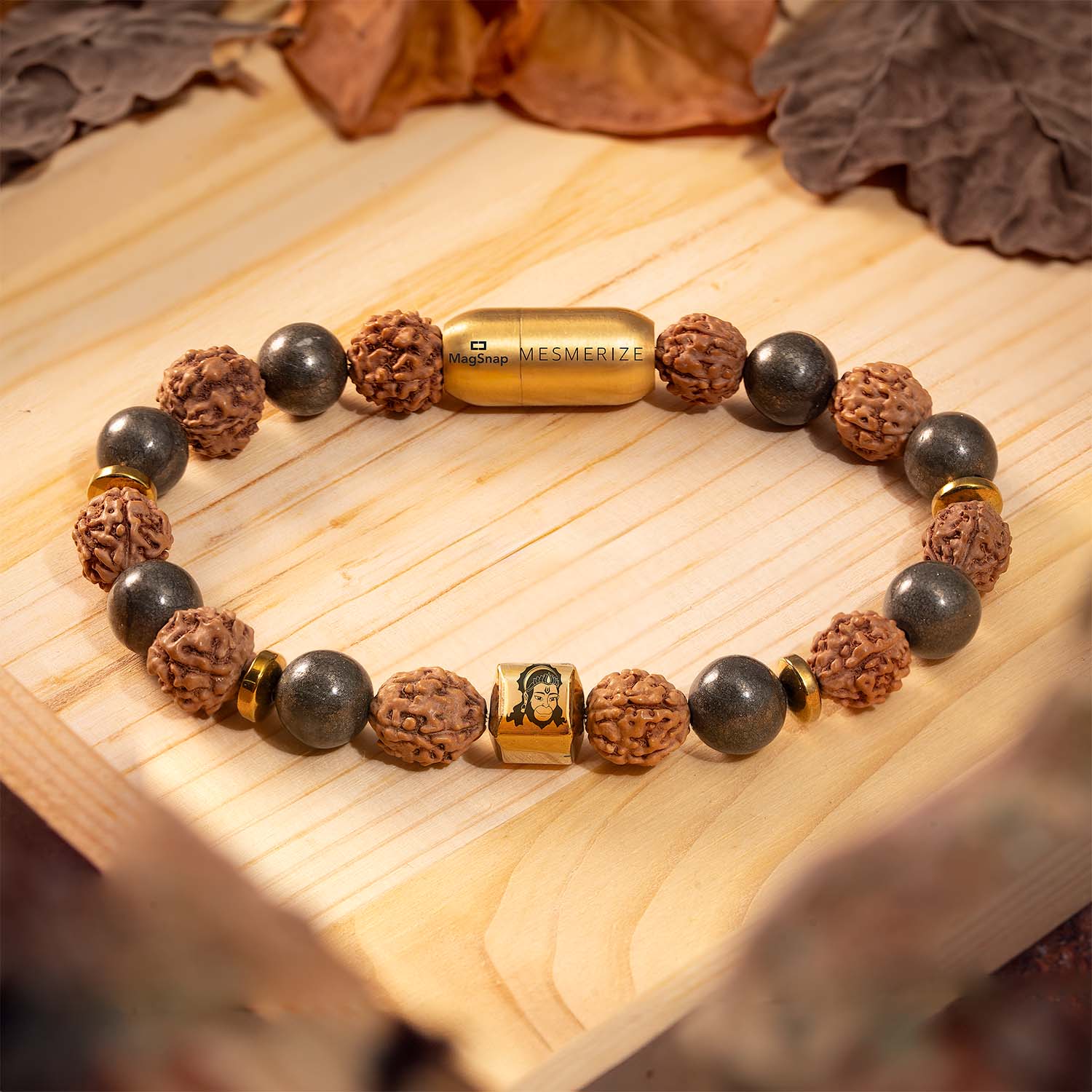 Spiritual Strength Hanuman Natural Stone Bracelet with MagSnap2