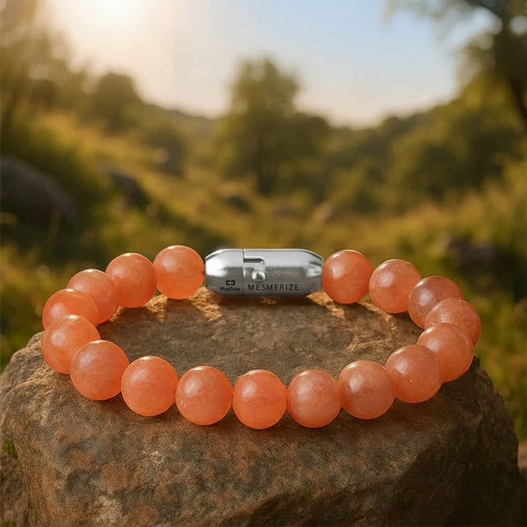 Positivity Sunstone(Suryakant Mani) Natural Stone Bracelet with Magsnap 2