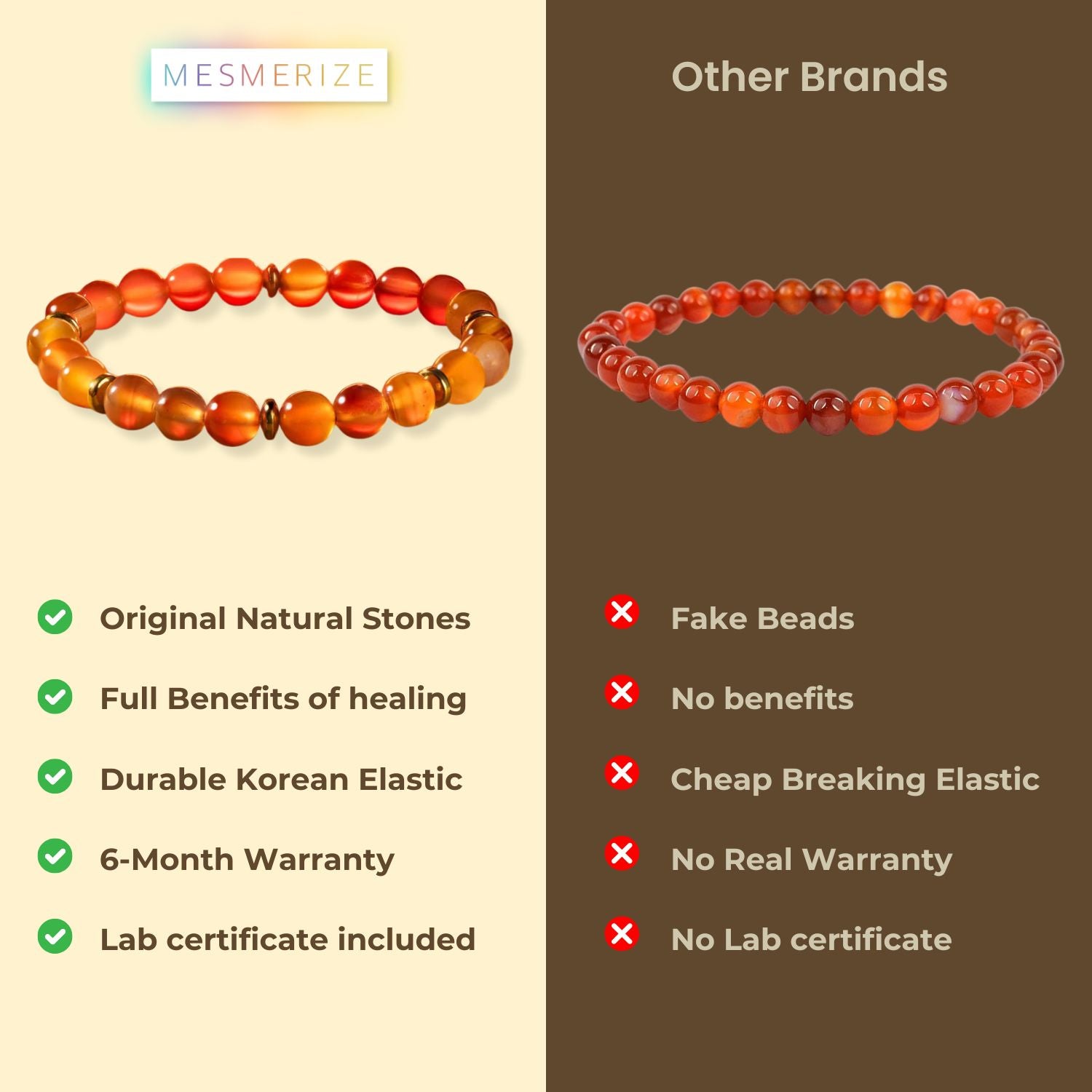 Empowering Carnelian Natural Stone Elastic Bracelet