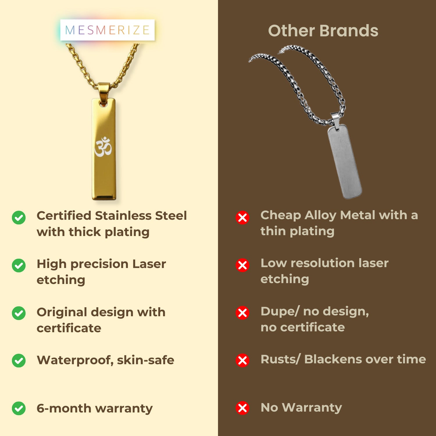 Gold Om Spiritual Mini Bar Necklace