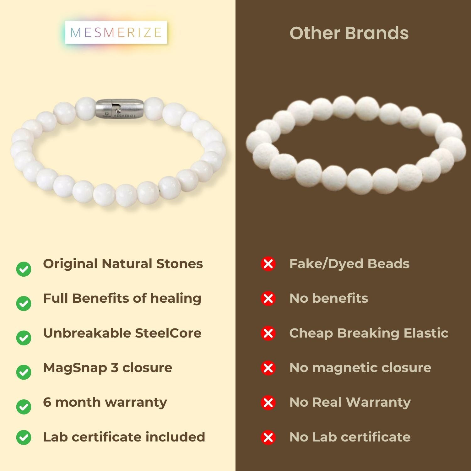 Tranquil White Coral Bracelet Natural Stone Bracelet With MagSnap2