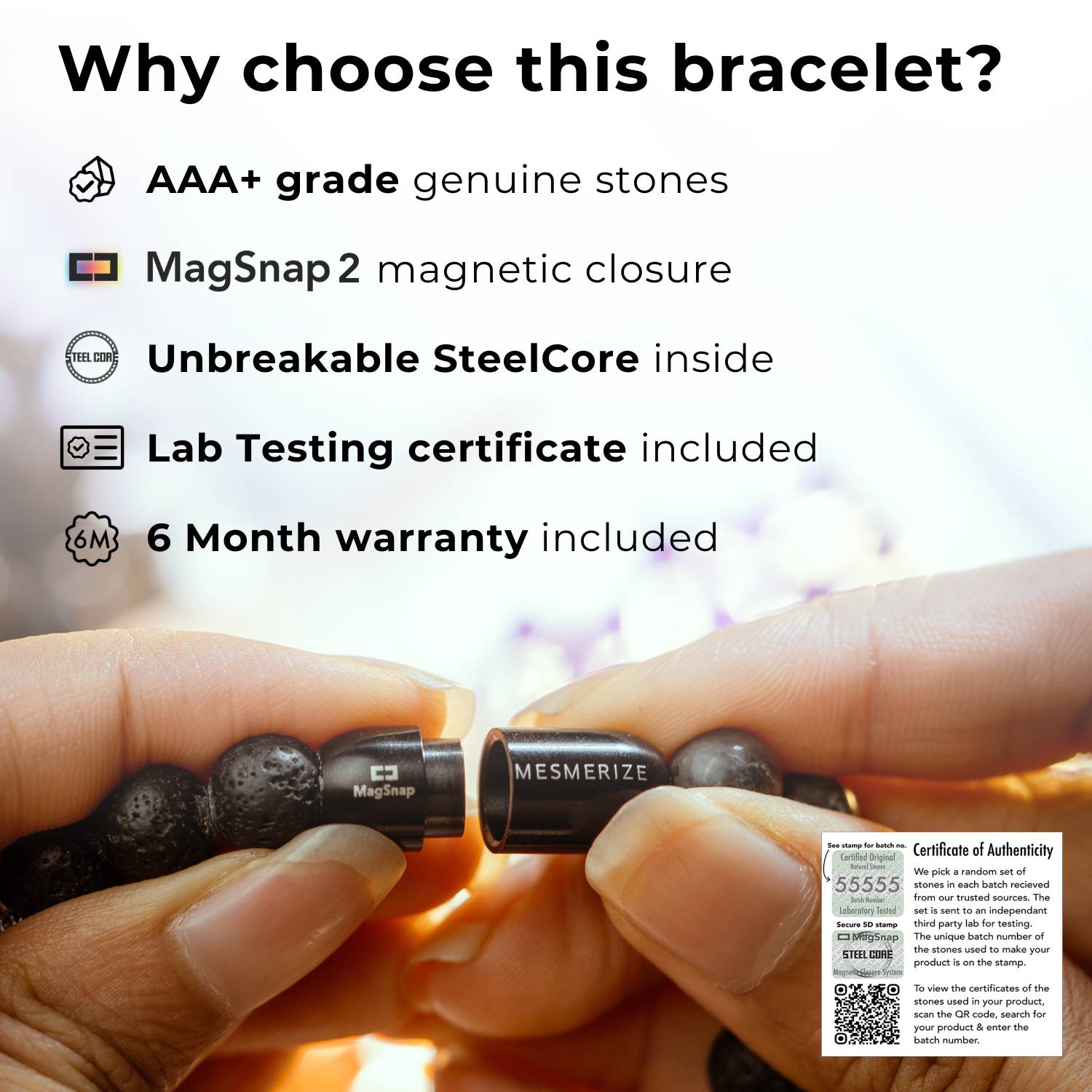 Inner Strength Dragonblood Natural Stone Bracelet with MagSnap 2