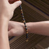 925 Sterling Silver Spiritual Trishul Pyite Natural Stone Bracelet with MagSnap2