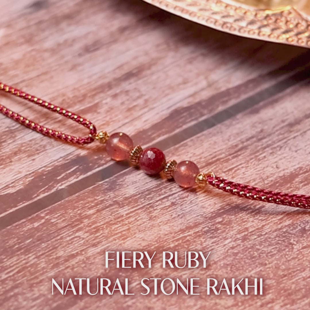 Fiery Ruby Natural Stone Rakhi